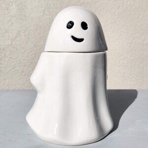 NEW Ceramic Ghost Cookie Jar Treat Food Storage Candy Kitchen Decor White Party